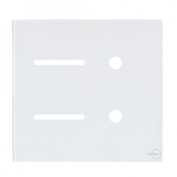 Placa p/ 2 Interruptores + 2 Furos 4x4 - Novara Glass Branco 